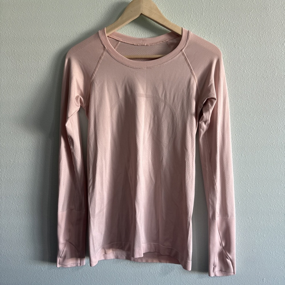 lululemon athletica swiftly Long Sleeve Tee in Light Pink